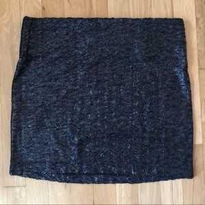 Charcoal Lurex Mini Skirt